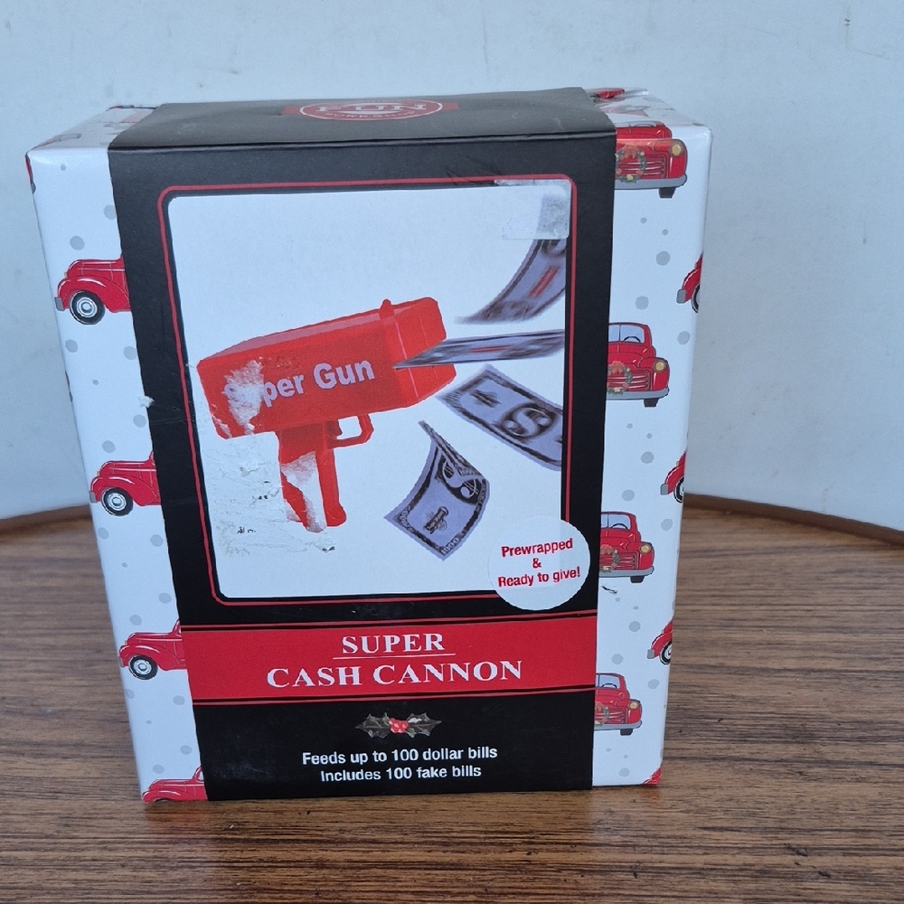 Super Gun Cash Cannon - Vibrant Red New In Wrapped Box .